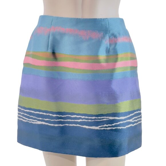 TED BAKER Womens Laken Striped Jacquard Mini Skirt Ted Size 1 US Size 4 - Picture 1 of 16